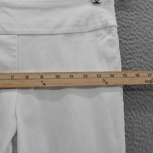 Krazy Larry Pull On Capri Pants 4 White Womens Stretch Nylon Blend Made in USA - Picture 7 of 12